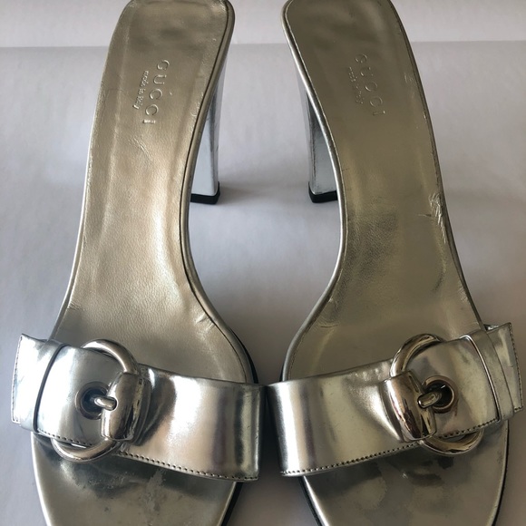 Vintage Gucci Silver Mule Sandals - Picture 3 of 9